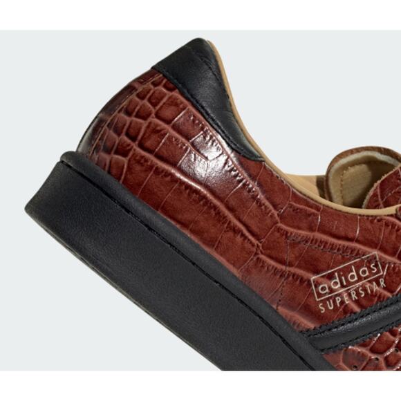 NEW ADIDAS Superstar Vintage "Croc" Brown Women's US 6 - Picture 4 of 11